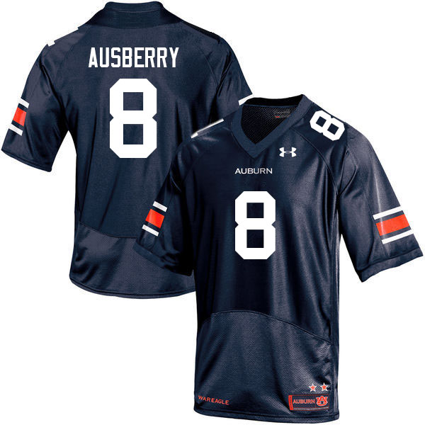 Men #8 Austin Ausberry Auburn Tigers College Football Jerseys Sale-Navy
